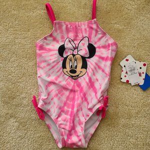 NWT Disney Minnie Toddler Swimsuit Pink 18-24M
